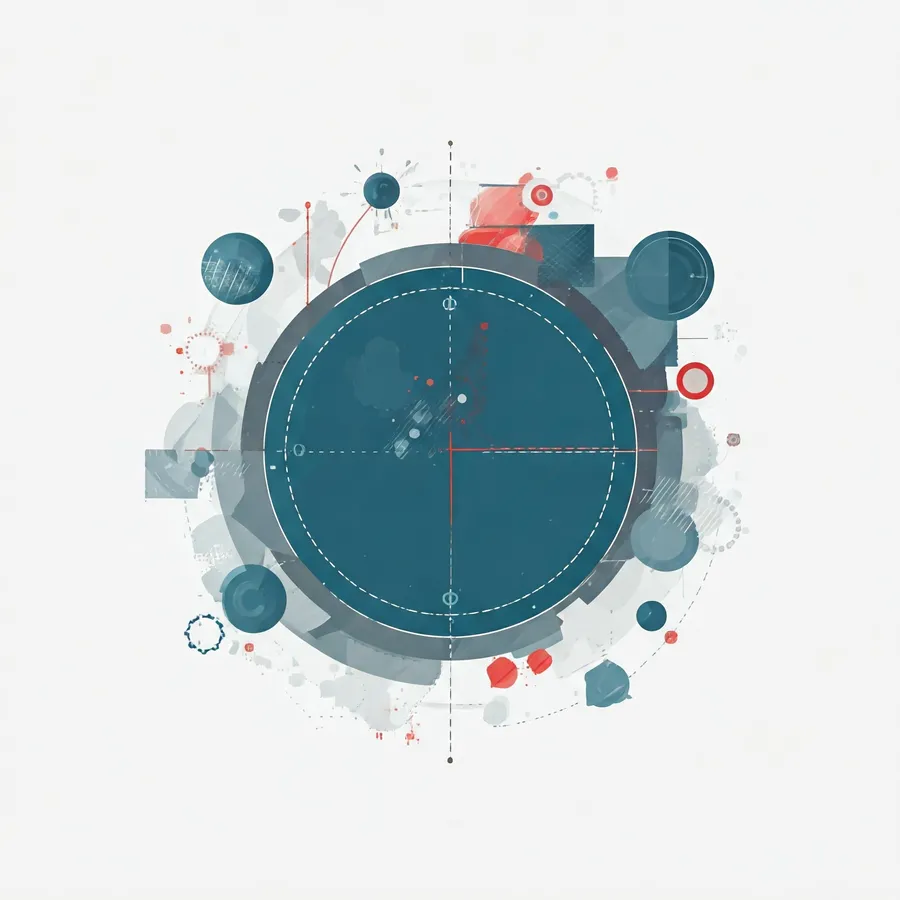 Illustration of a compass among gears, representing project direction